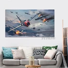 Плакаты на холсте, с изображением советского истребителя, самолета, самолета времен Второй мировой войны, декор для гостиной