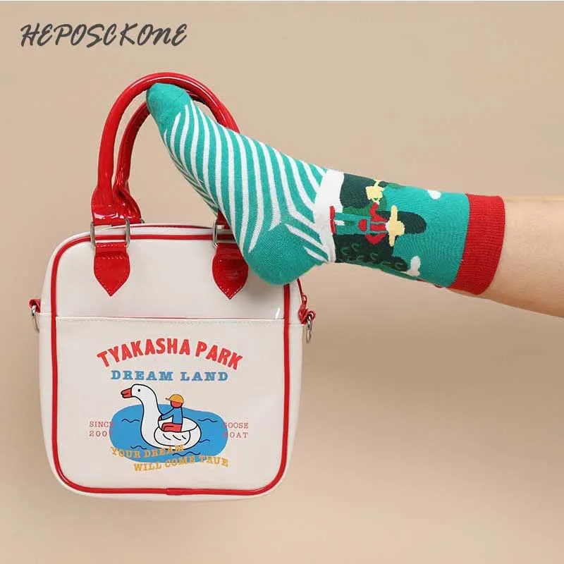 Осенне зимние модные Жаккардовые Носки с рисунком в стиле Харадзюку