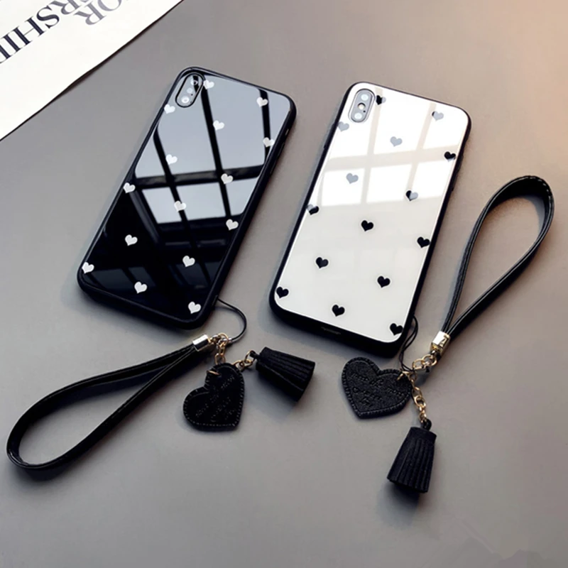 

Tempered Glass Case For IPhone 12 11 Pro Max Se 2020 Hard Cover For IPhone 12 6 6S 7 8 Plus X Xr Xs Max 5 SE2 Strap