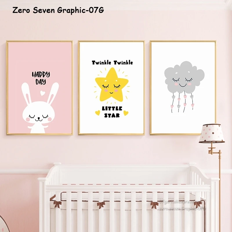 

Cartoon Cloud Stars Moon Canvas Painting Poster And Print Baby Room Wall Art Picture Home Decoration