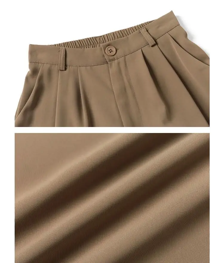 

Lauri Laki Office Lady Pants Women Elegant Vintage Solid Black High Waist Trousers Mujer Plus Size Wide Leg Pants Autumn 2020