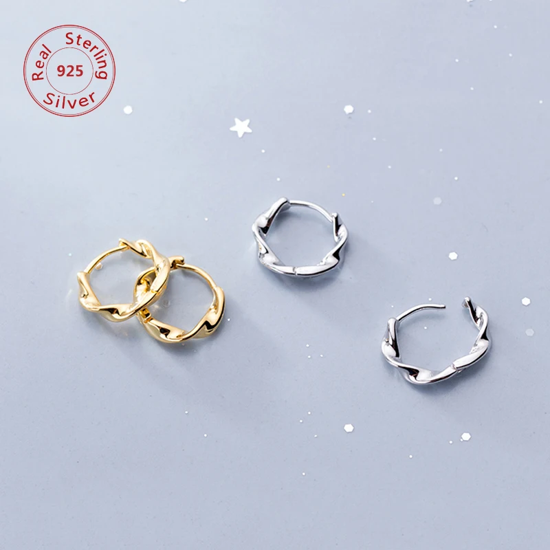 Новый 925 стерлингового серебра серьги в виде колец крученая нить любовь узел