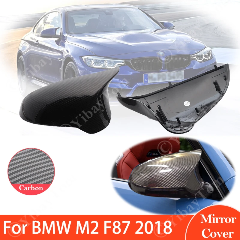 

Колпачки для зеркала заднего вида, чехол для бокового крыла для BMW M2 F87 2018, автомобильные аксессуары из натурального углеродного волокна F80 M3 ...
