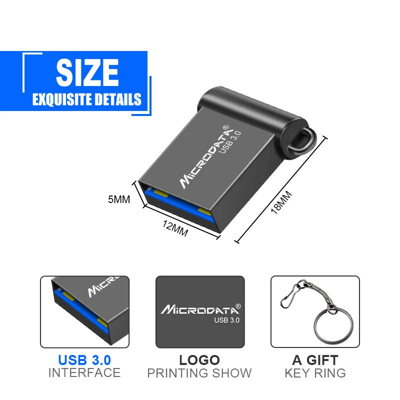Металлический Мини флеш накопитель USB 3 0 128 ГБ 64 32 16 8 4 Гб|USB флэш-накопители| |
