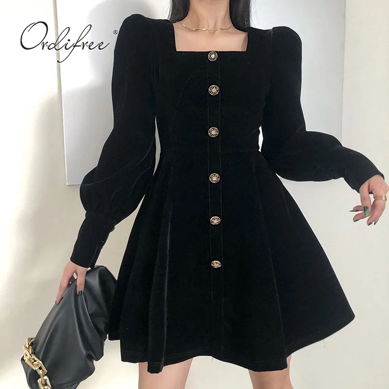 

Женское бархатное платье Ordifree, красное, черное вечерние тажное вечернее мини-платье с длинным рукавом, Осень-зима 2022