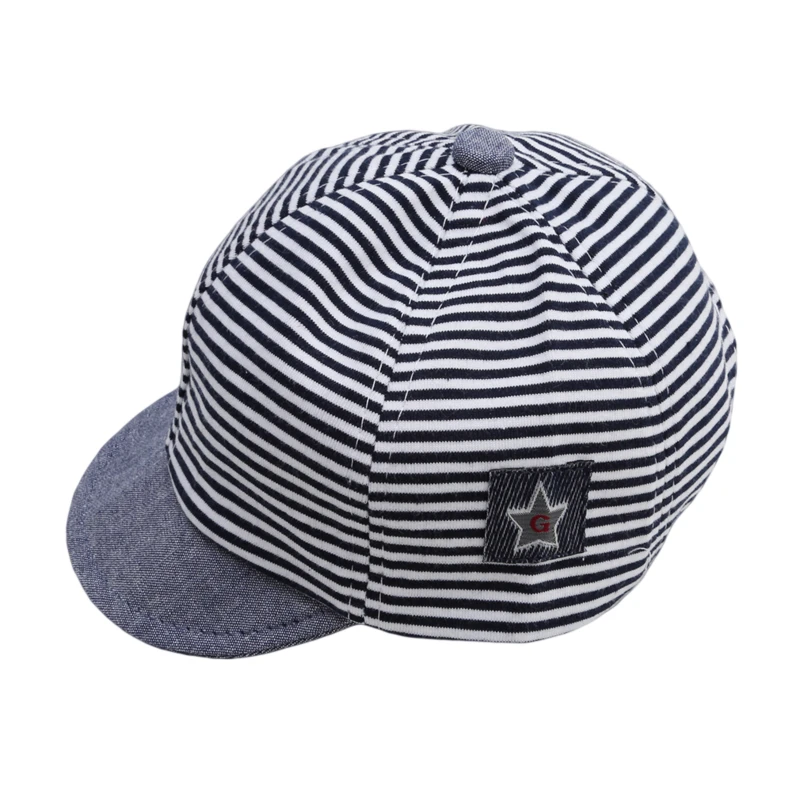 

Newborn Baby Girl Boy Hat Soft Cotton Beret Hat Adjustable Fit Baby 0-3Years Infant Striped Sun Peak Cap Summer Cute