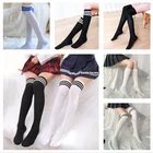 Гольфы для студентов, Осенние Хлопковые гольфы для трёх баров, Высокие гольфы, женские белые Танцевальные чулки для выступлений