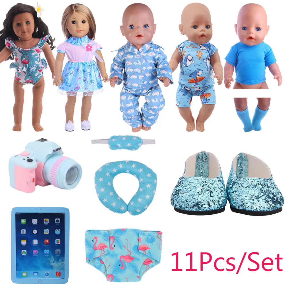 Акции! 11 шт./компл. кукольная одежда обувь купальники Аксессуары для 18-дюймовых