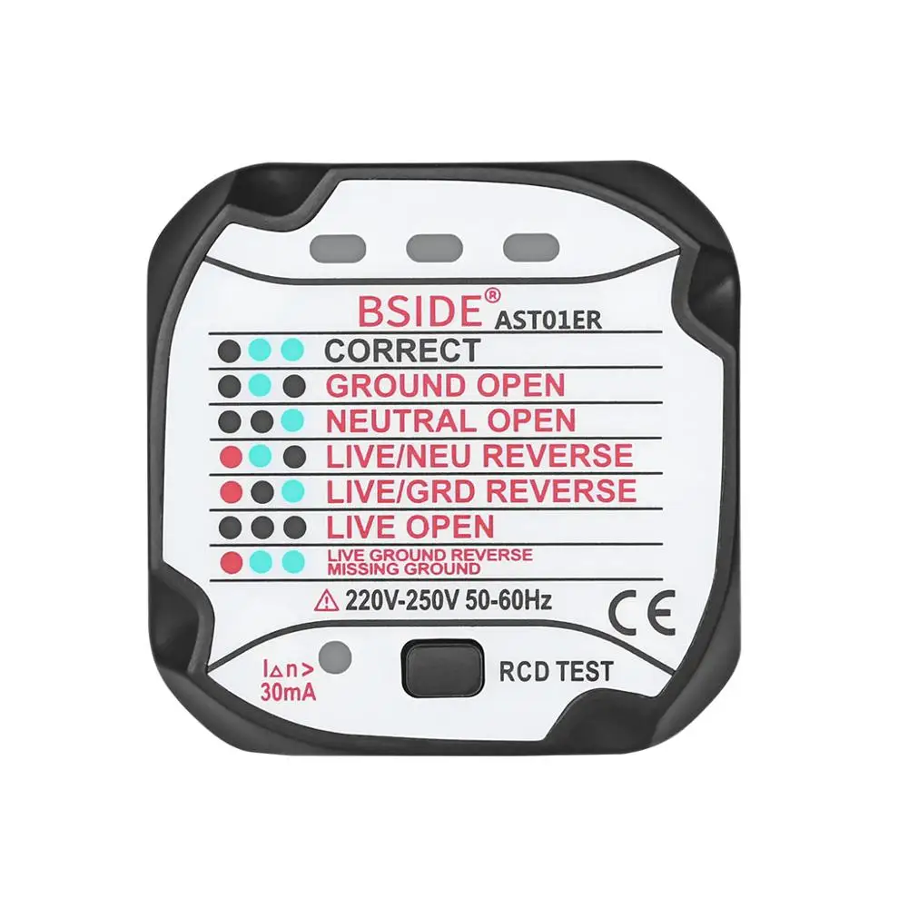 EU/US/UK/AU разъем Электрический Тесты er BSIDE AST01RCD УЗО детектор напряжения в розетке