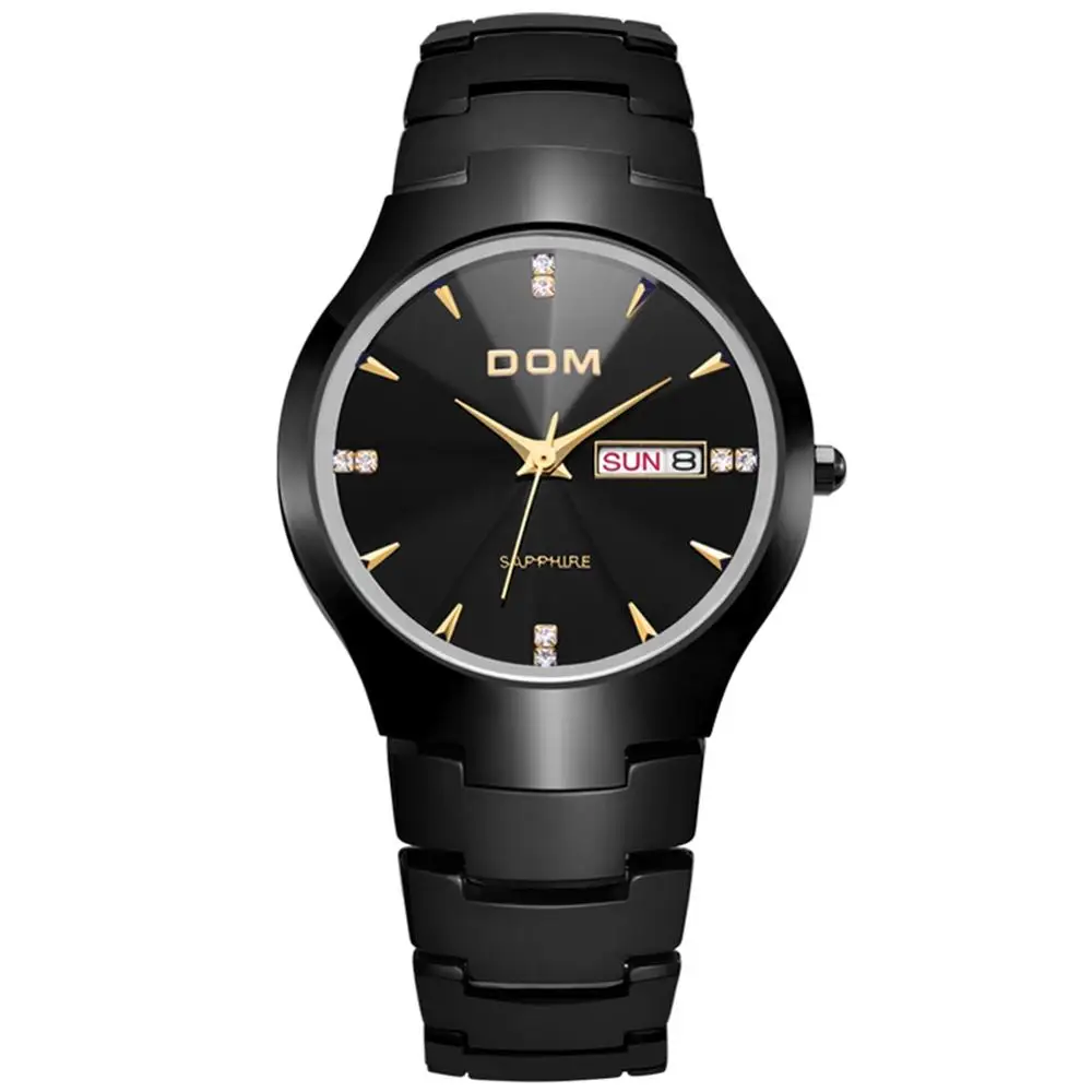 698GK 1M2 Мужские часы, спортивные, Роскошные, Топ Бренд DOM, Вольфрамовая сталь, сапфировое зеркало, на запястье, 30 м, водонепроницаемые, бизнес, кварцевые часы, модные W-698.2 - Цвет: 698GK 1M2
