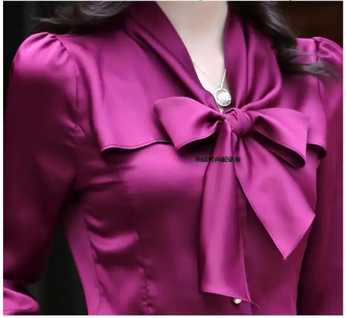 Женская блузка с длинным рукавом приталенная элегантная офисная рубашка белого