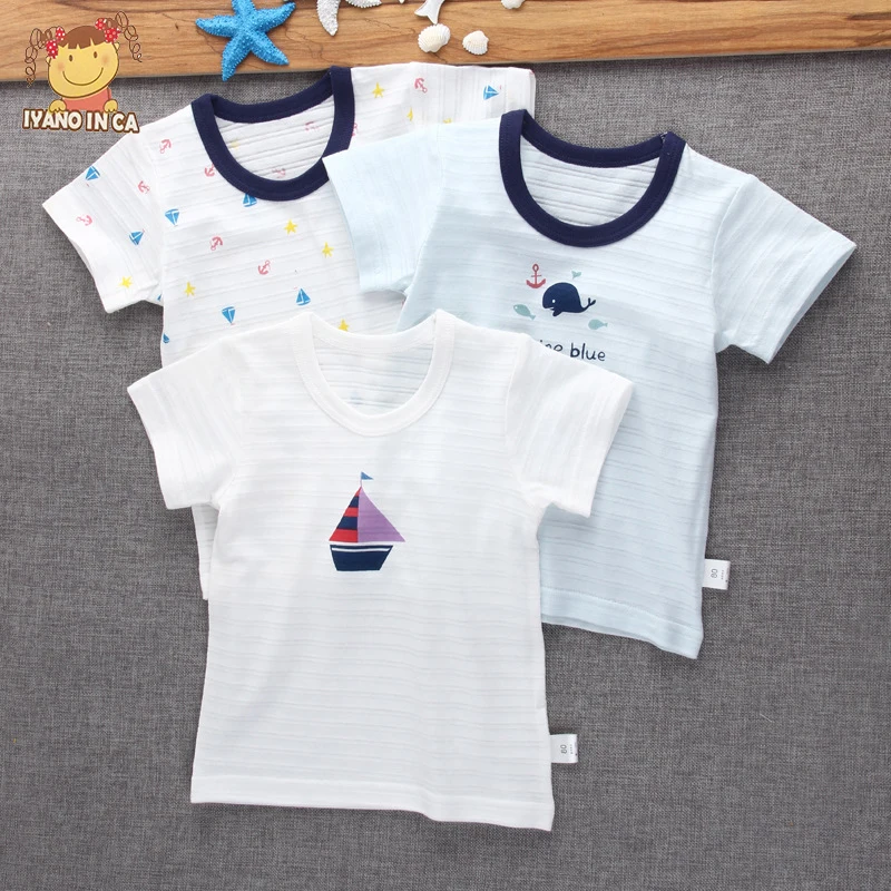3 шт./лот 2020 Детская летняя одежда с коротким рукавом для мальчиков и девочек