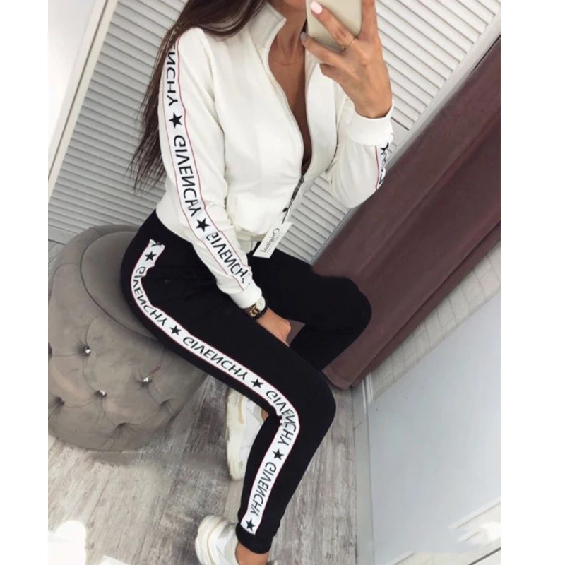 Новый комплект из двух предметов осенне-зимний женский спортивный костюм с