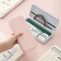 multifunctional cute pencil case stationery frosted pp plastic pencil pen storage box student pencilcase office supplies