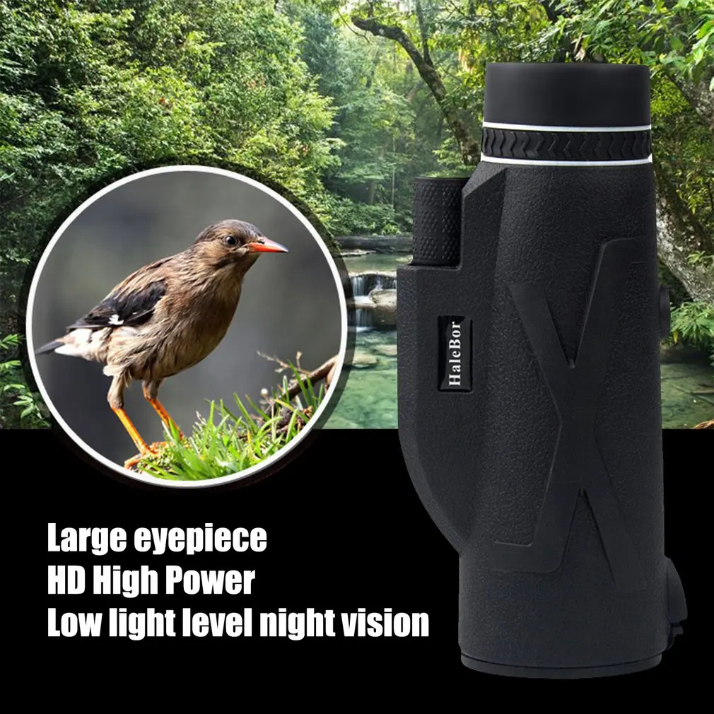Monocular de bajo nivel de luz para exteriores, visi&oacute;n nocturna, alta definici&oacute;n, Clip de alta potencia, telescopio m&oacute;vil, telescopio individual est&aacute;ndar-4
