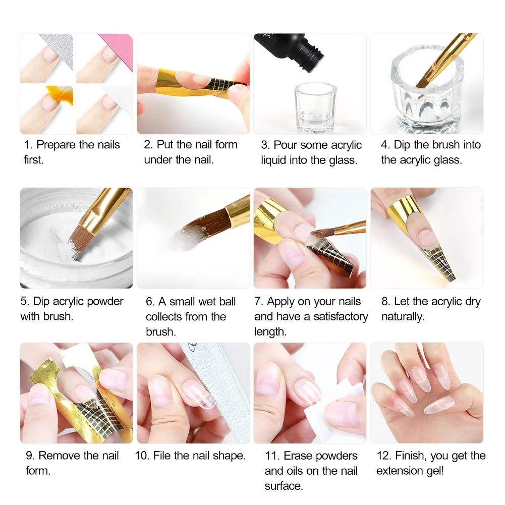 

Professional Acrylic Nail Kit Manicure Kit Pro Acrylic Powder Set Nail Art Decorations Nail Salon Supplies and Tools