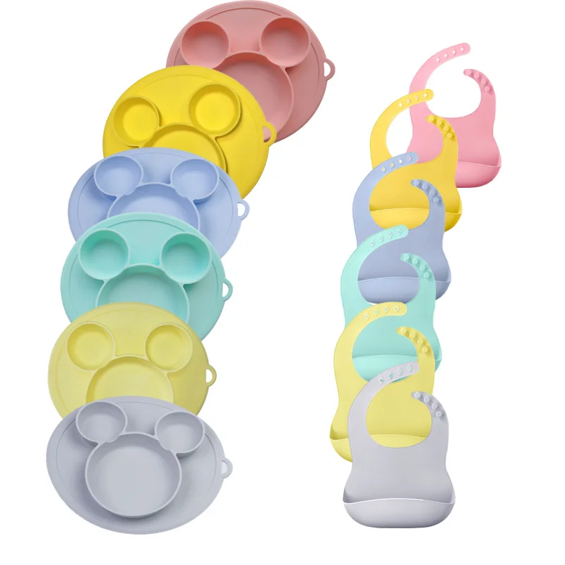 Детская силиконовая миска на присосках тарелка для кормления ребенка без