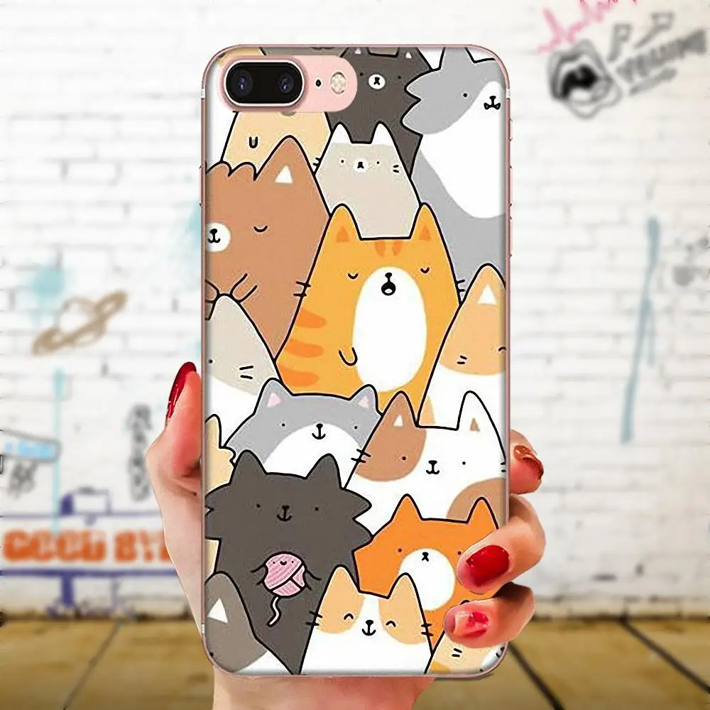 Жесткий чехол для телефона с рисунком милой забавной кошки Huawei Honor 4C 5A 5C 5X 6 6A 6X 7 7A 7C