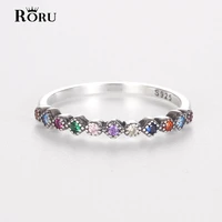 colorful zircon finger ring 925 sterling silver for women fine jewelry simple stack able female rings minimalist 2021 summer new