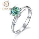 Женское кольцо из муассанита, с бриллиантом 6,5 мм, 6 зубцов