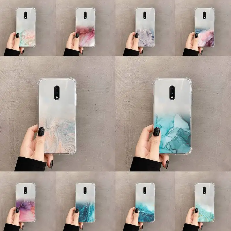 

Marble Gradient sea ocean wave Phone Case Transparent For OnePlus MEIZU MEITU M 7 8 9 16 17 T PRO XS moible bag