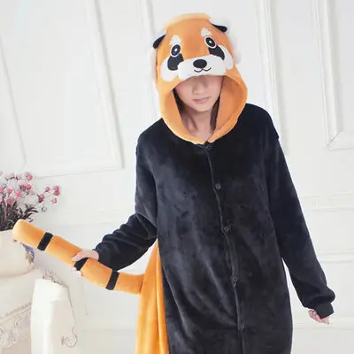 

Anime Procyon lotor cosplay Unisex Cute animal Jumpsuits Rompers raccoon halloween costumes Adult winter warm pajamas Jackets