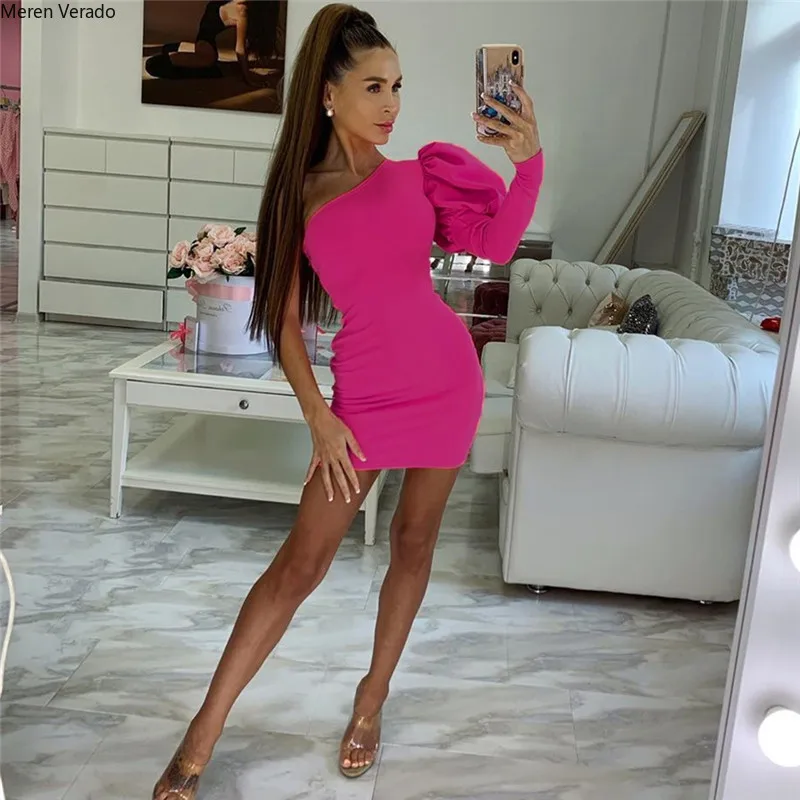 Meren Verado однотонное сексуальное платье черный фонарь визуальное уменьшение бедер
