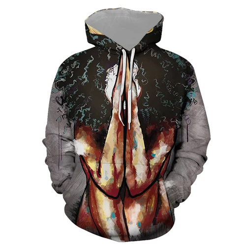 Толстовка с 3D принтом толстовка капюшоном для грустной девушки забавная Осенняя