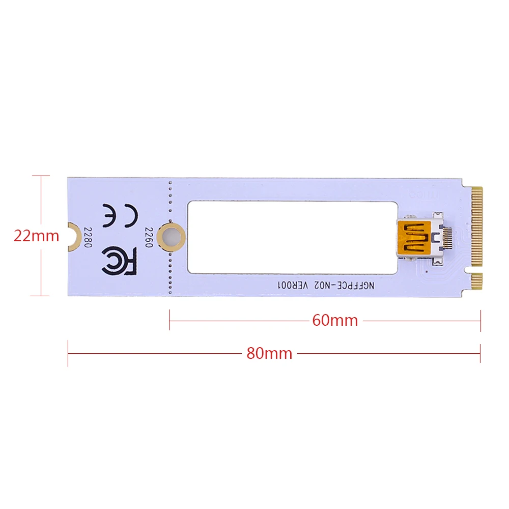 Переходник CHIPAL M2 NGFF на PCI-E X16 со слотом m.2 Райзер с sata 6pin 4pin для видеокарты ГПУ 60 см