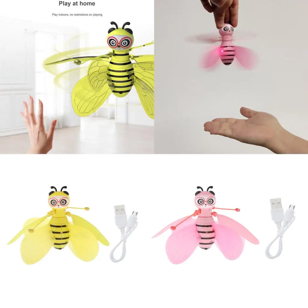 Helic&oacute;ptero de inducci&oacute;n infrarroja con luz LED brillante para ni&ntilde;os, juguete de Dron de inducci&oacute;n con luz LED brillante-0