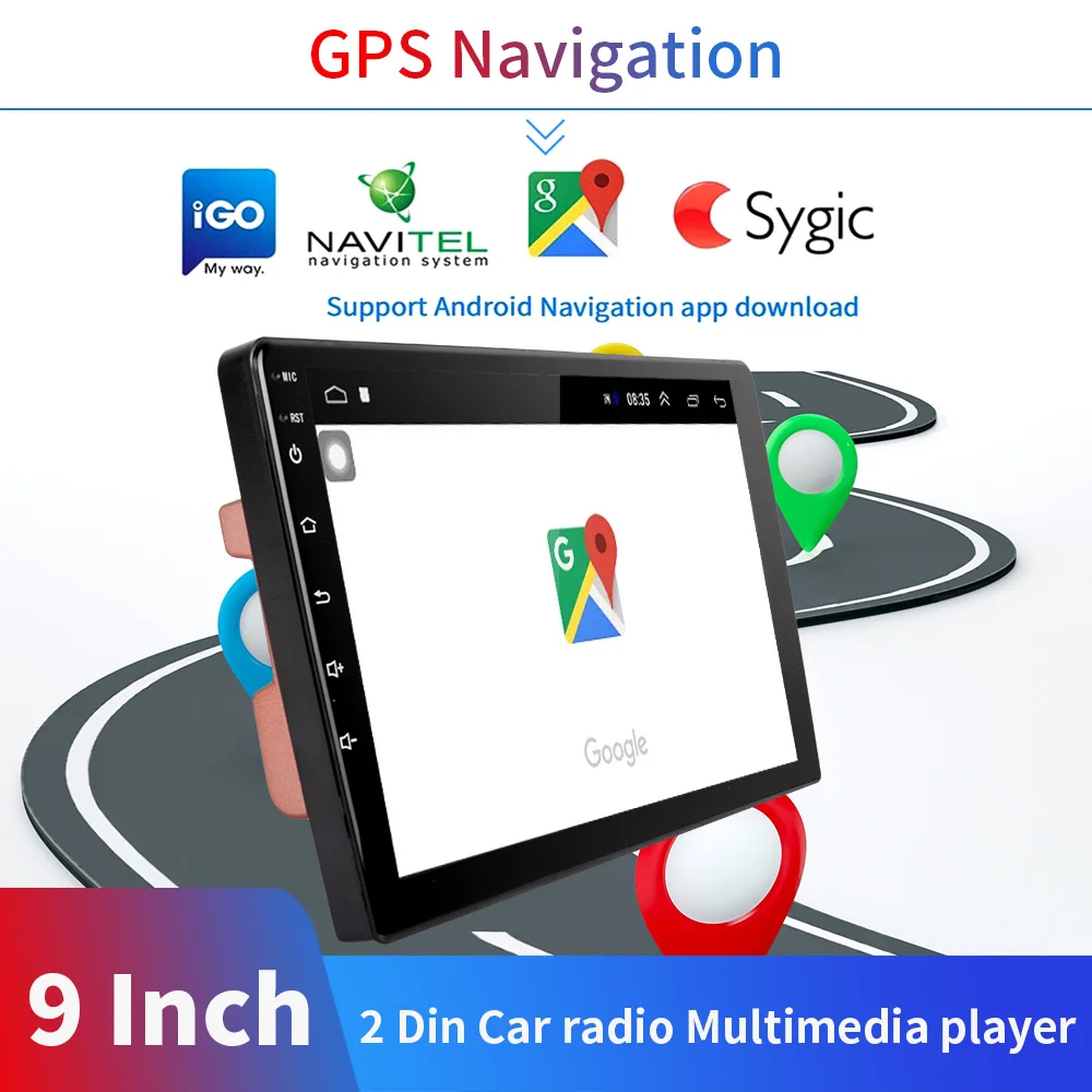 

9" Android Car Multimedia Player 2din Car Radio Audio Stereo Autoradio GPS Bluetooth WIFI 4G Mirrorlink MP5 Player