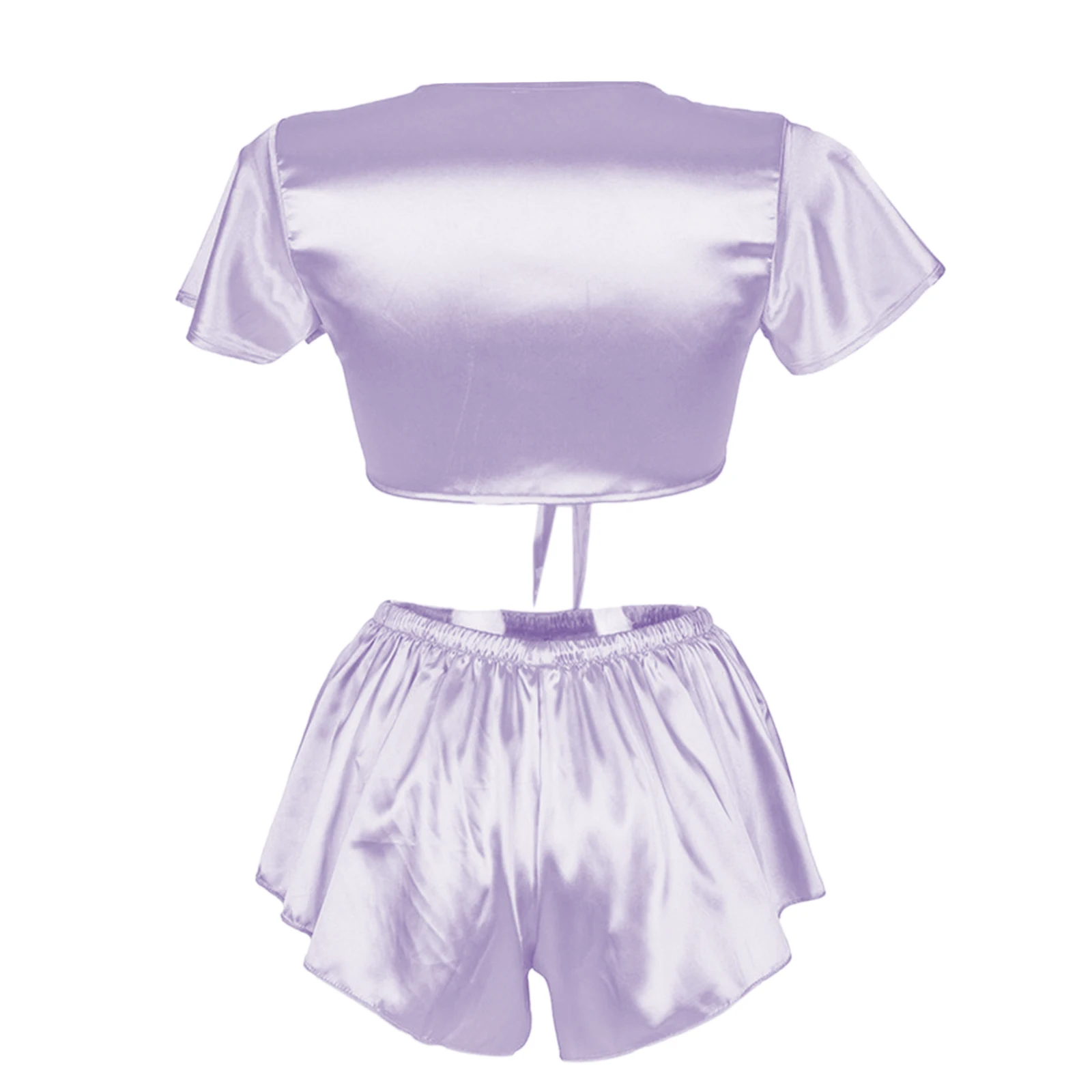 Женский однотонный дизайнерский комплект короткий топ с коротким рукавом и