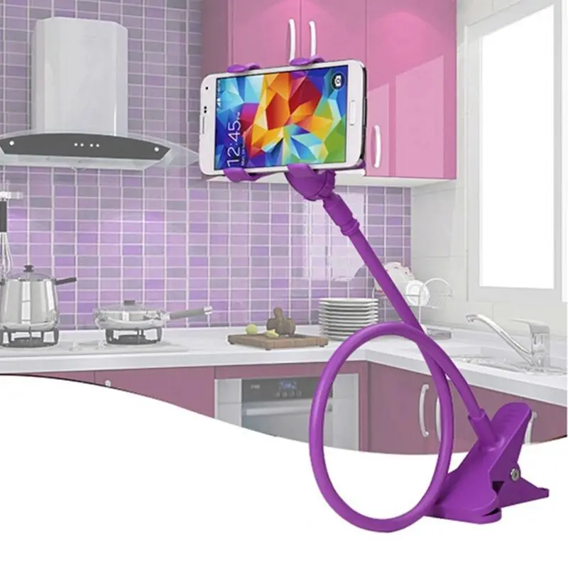 Мобильный ленивый кронштейн с двумя зажимами Гибкая подставка для телефона
