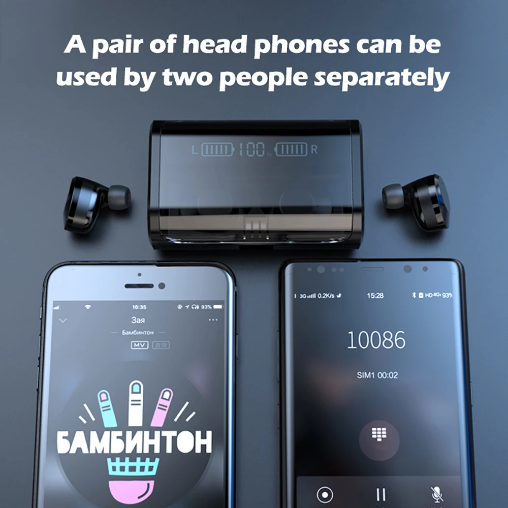 Беспроводные стереонаушники с поддержкой Bluetooth 5 0 и зарядным устройством на 3300 мА