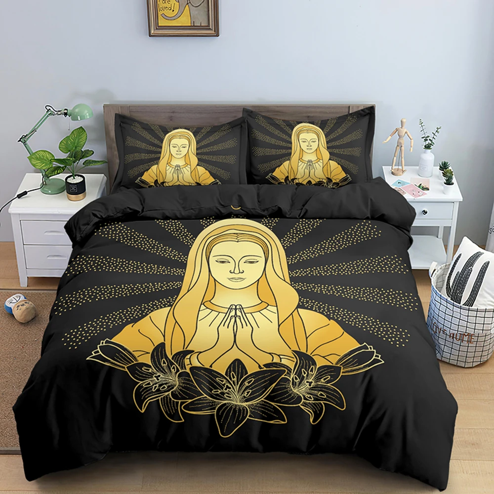 

2020 Autumn Bedding Set Laughing Buddha Print Duvet Cover Sets With Pillowcase King Queen Size Home Textile