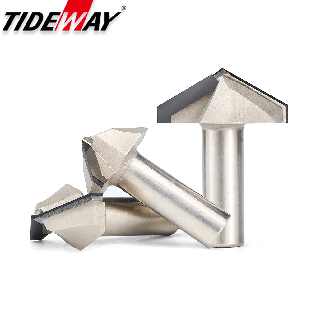 Tideway 1 шт. 1/4 "хвостовик алмазное CVD покрытие типа V фреза для древесины Концевая