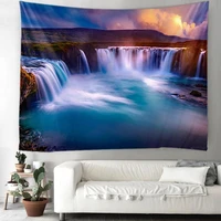 beautiful natural forest fireflies waterfalls and other decorative tapestries
