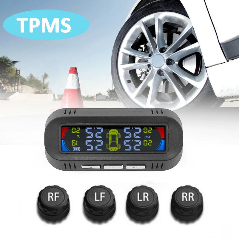 Автомобильный Солнечный беспроводной монитор давления в шинах Система шин TPMS