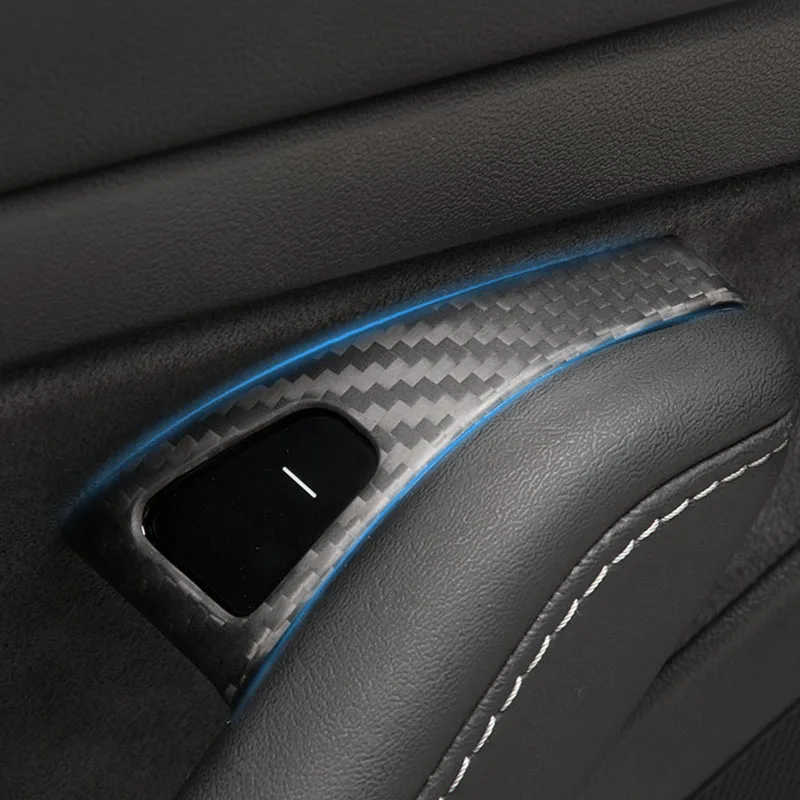 

carbon fiber car window control panel window lift panel sticker cover for Tesla Model3 Interior decoration Accessories