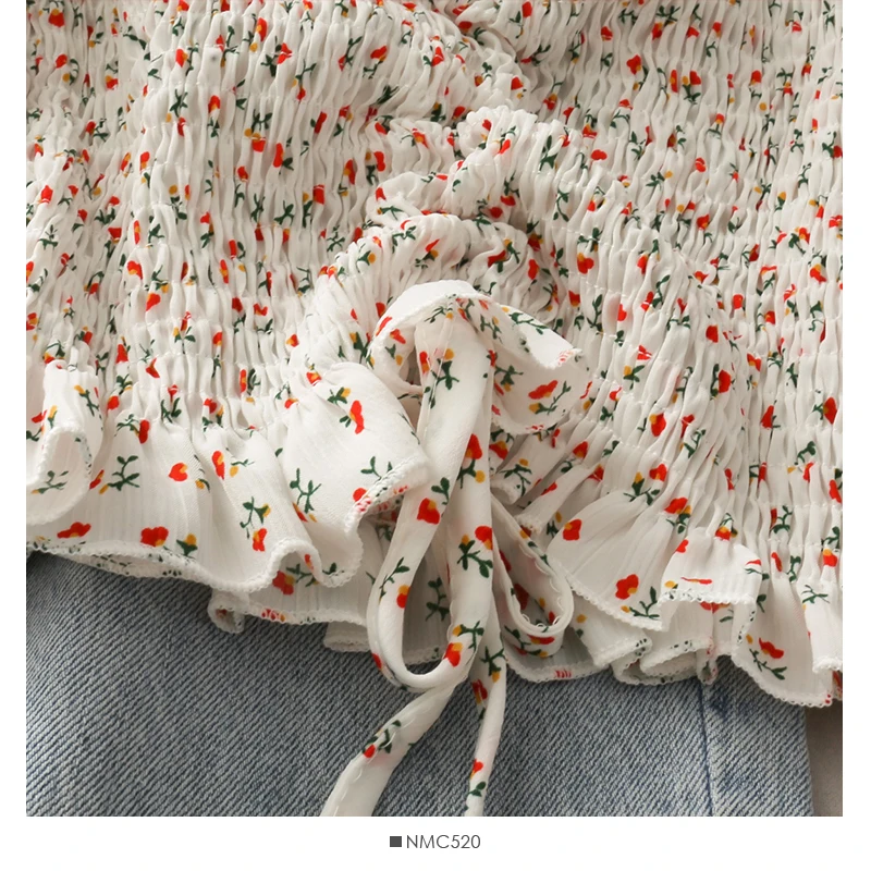 Блузы с цветочным принтом Лето 2021 новая рубашка для женщин коротким рукавом