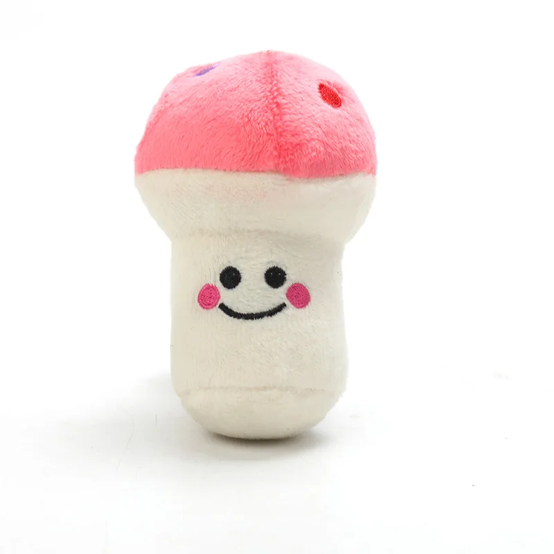 

Pet Toy Plush Mushrooms Bite Resistant Molar Sound Making Toy 5.5 * 9.5cm