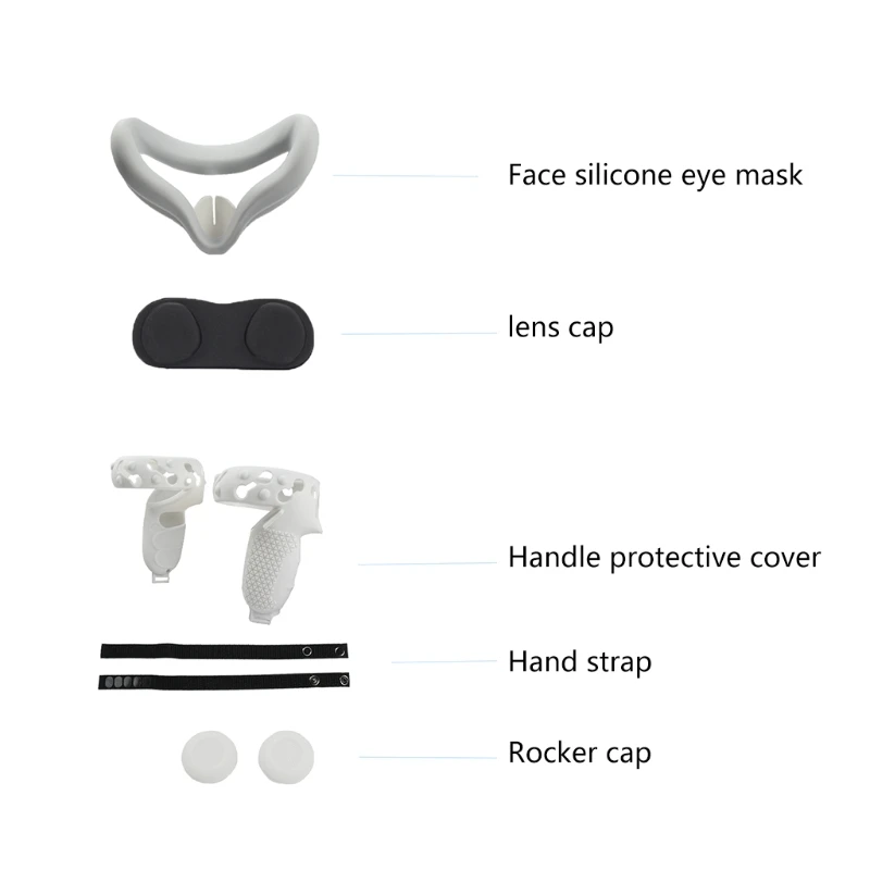 

VR Accessorie Set Protective Cover For Oculus Quest 2 VR Touch Controller With Knuckle Strap Handle Grip For Oculus Ques