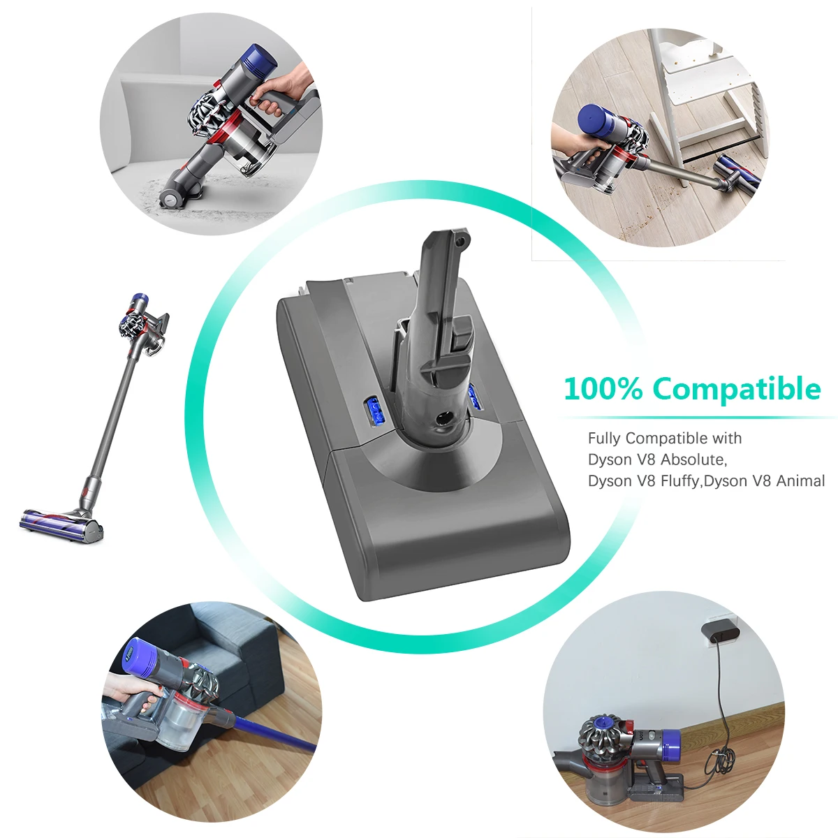Аккумулятор для пылесоса Dyson V8 21 6 в 6000 мАч литий-ионная аккумуляторная батарея |