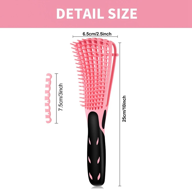 

2 Pcs Detangling Brush Ez Detangler Brush Hair Detangler Afro Textured 3A to 4C Kinky Wavy for Wet/ Dry Thick Curly Hair