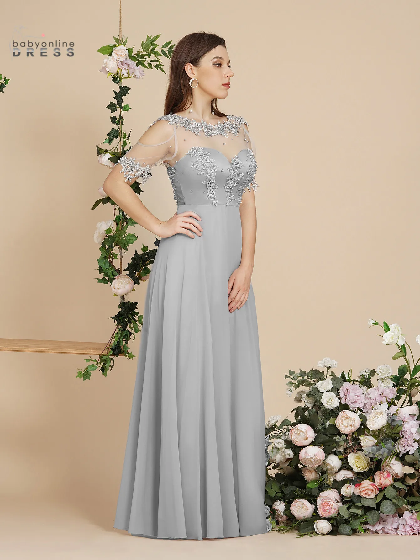 Длинные Выпускные платья с аппликацией жемчужное Прозрачное платье на спине