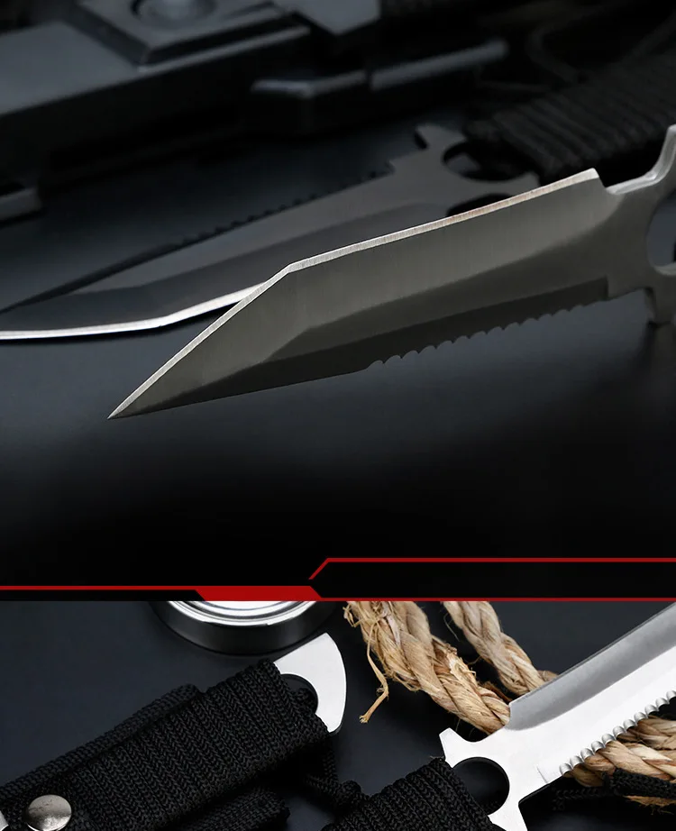 Hunting knife fixed bladeTactical Paratroopers Knife Hunt Stainless Steel Diving Outdoor Survival Camping Pocket Knives machet