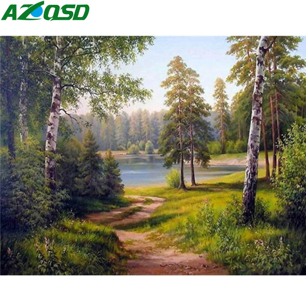 Раскраска по номерам для взрослых AZQSD на холсте дерево рама сделай сам подарок