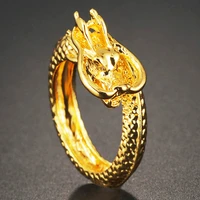 gold color exaggerated snake opening rings for men women high quality punk rock streey ring vintage animal jewelry gift