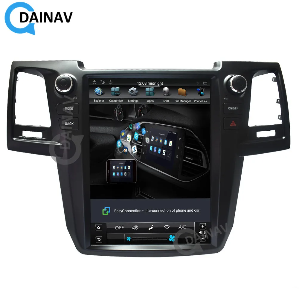 

12.1 Inch Vertical Screen Android Car GPS Navigation For Toyota Fortuner 2007-2015 Car Multimedia DVD Player Auto Radio Stereo
