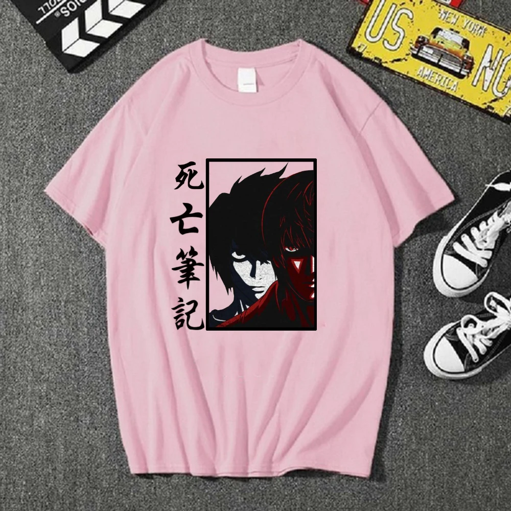 

Death Note Hot Anime T-shirt Short Sleeve Round Neck Loose Fashion Print Man Cloth